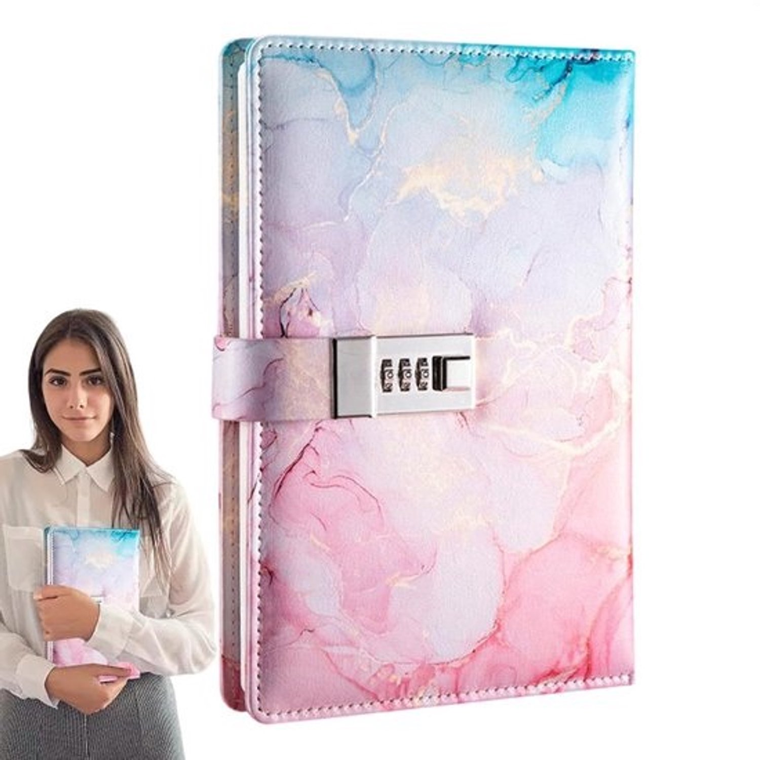 Dagboek met slot - Afsluitbaar schrift - Veilig schrijven - Marmerstructuur - 22x15cm - Niet gespecificeerd