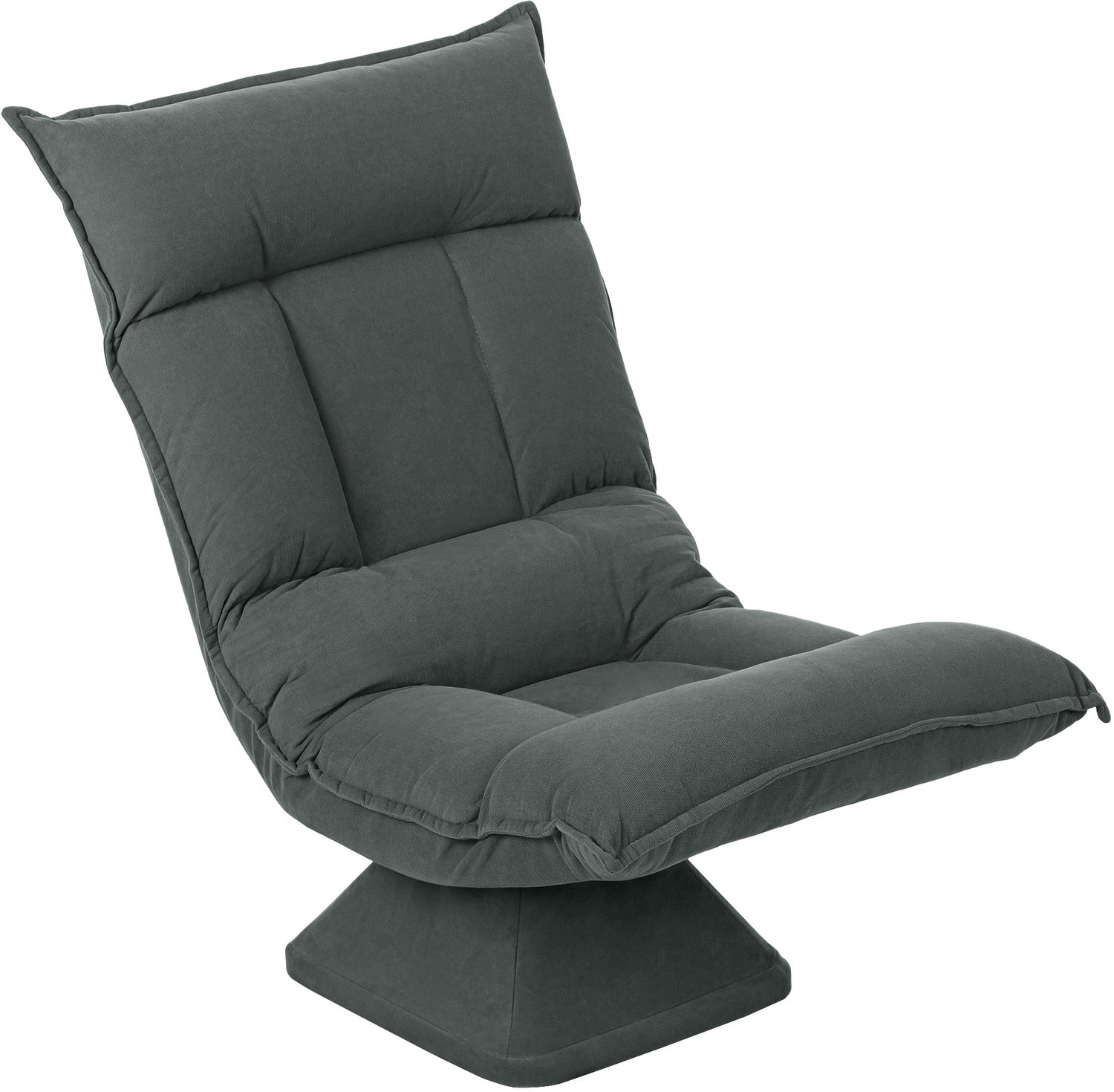 Donkergrijze vloerstoel 360 graden draaibaar - fauteuil - rugleuning 5 standen verstelbaar - 70x62x95cm