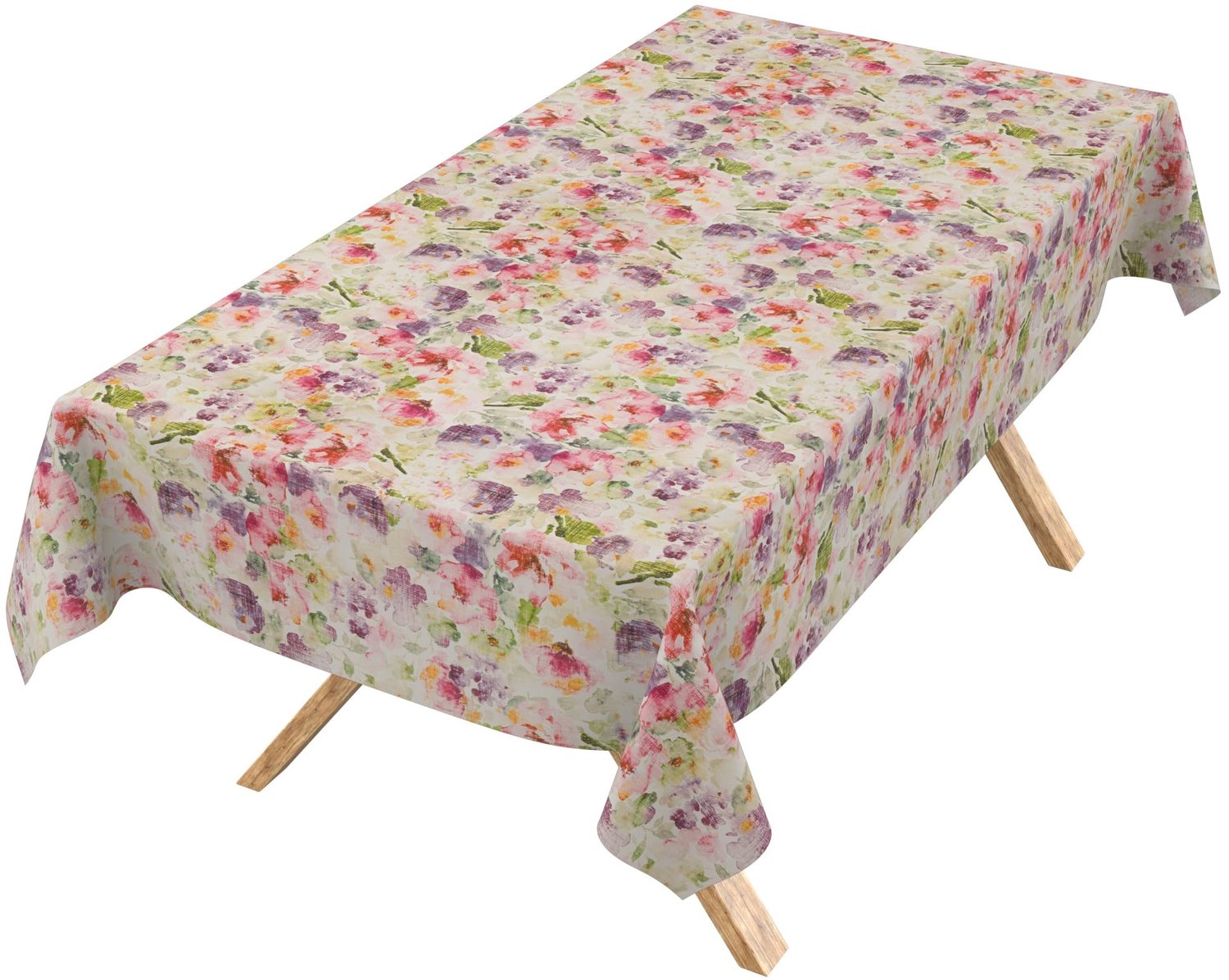 ANRO Tafelzeil op rol Bloemen Meerkleurig 140cm x 20m – Afwasbaar Tafelkleed Rechte rand
