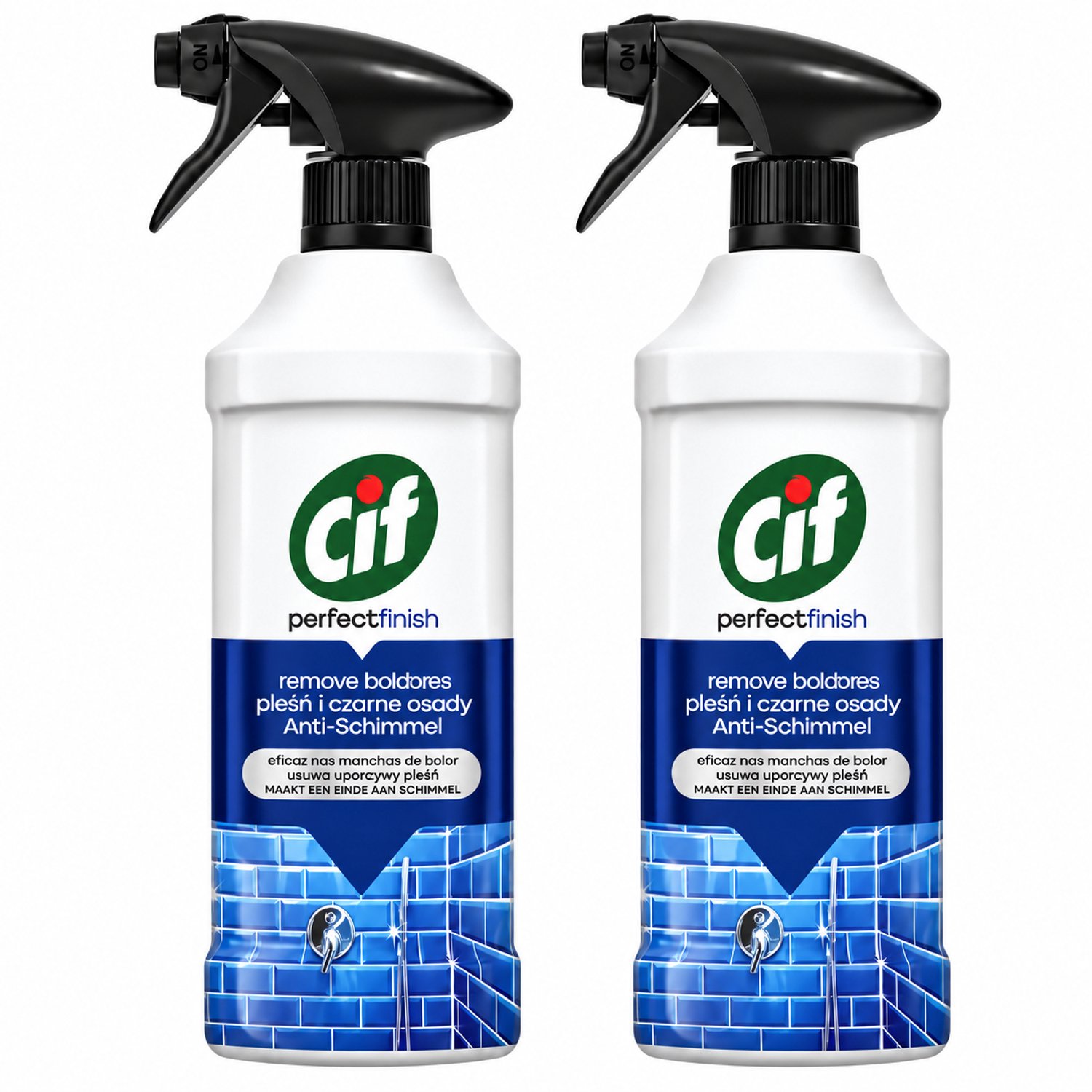 Cif Perfect Finish Anti-Schimmel Spray – 2 x 435 ml – Schimmelverwijderaar – Tegen Schimmel en Zwarte Aanslag – Badkamerreiniger – Voordeelverpakking