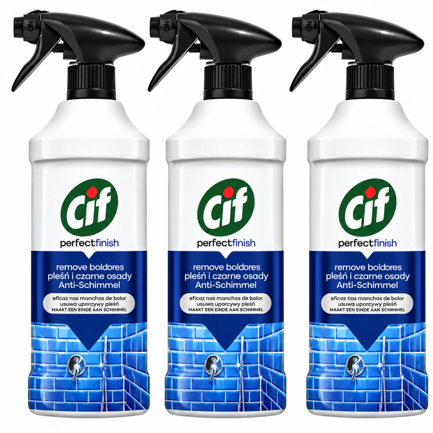 Cif Perfect Finish Anti-Schimmel Spray – 3 x 435 ml – Schimmelverwijderaar – Tegen Schimmel en Zwarte Aanslag – Badkamerreiniger – Voordeelset