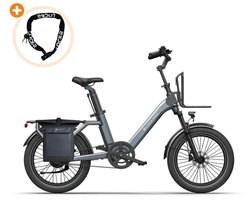 ADO Air One Pro - Elektrische Fiets - 20 inch - 250W motor - Actieradius tot 100 km - Automatische 2 versnellingen - Hydraulische schijfremmen - Grijs