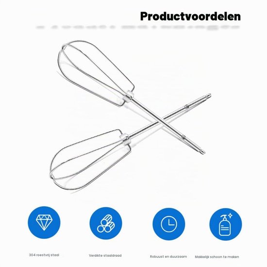 2 stuks garde voor handmixer, vervangende garde voor het kloppen van roerenheid, rechts, links, mixer, klopbezem, handmixer voor keukenmachine — afbeelding 5