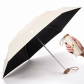 TinyTin® Mini Paraplu Opvouwbaar - Ø 91cm - Regen & Windbestendig - UV Paraplu en Zonneparaplu voor Onderweg - Kleine Reis Paraplu 17cm - Lichtgewicht 210g - Windbestendig - Japanse Stijl Umbrella - Ivory Pearl