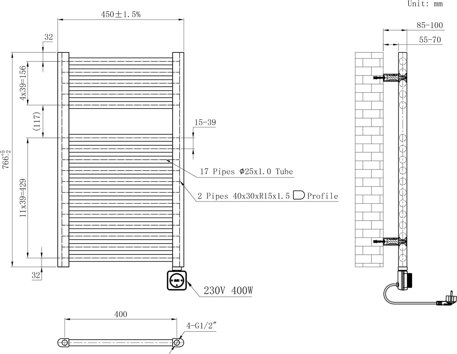 Wiesbaden Elara Elektrische Radiator Smart WiFi 118,5 x 45 cm - Glans Wit – foto 4