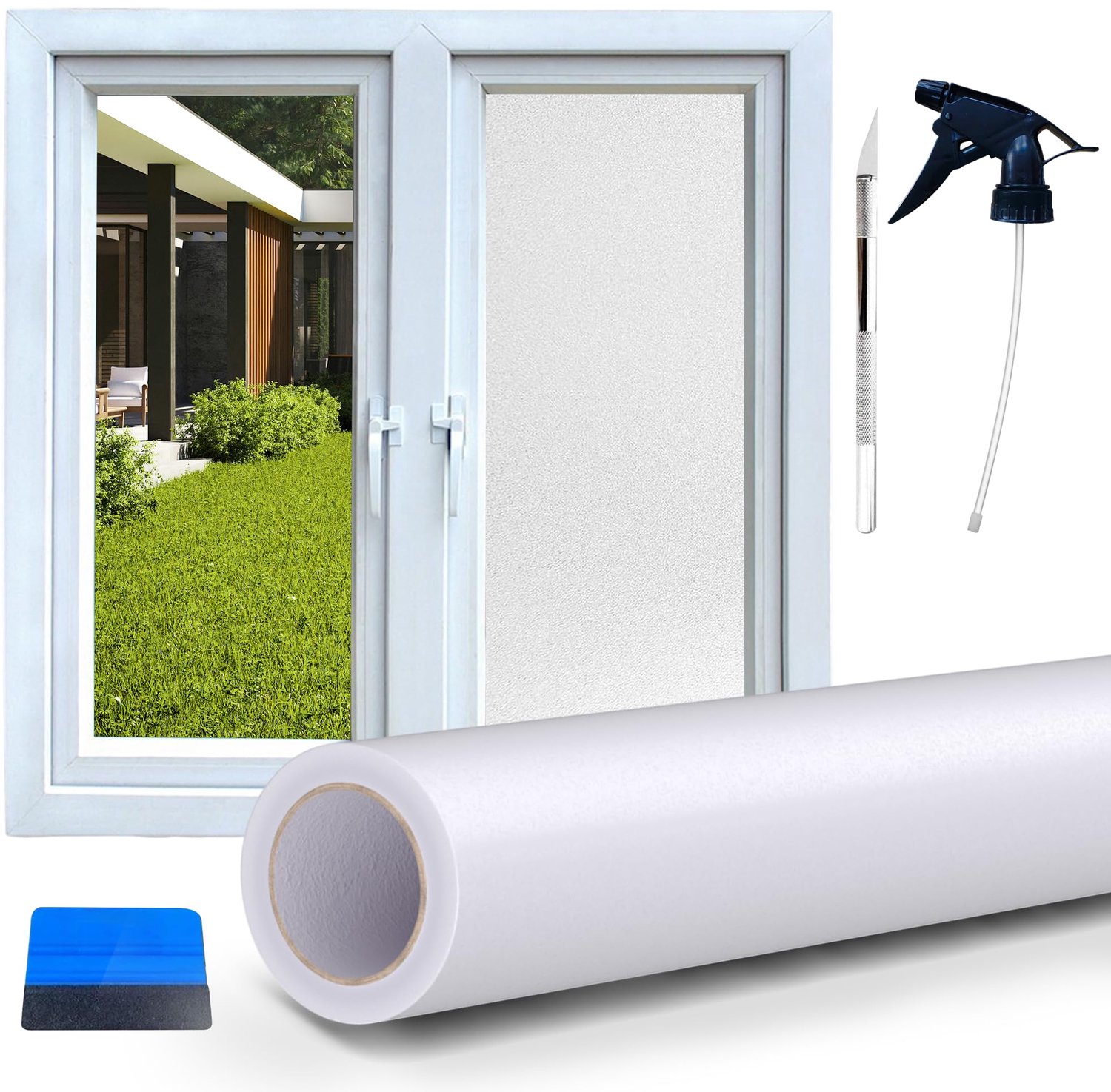 Raamfolie 75 x 300 cm - getinte folie - krasbestendig - goede privacy voor badkamer, keuken, kantoor - ShopVlot