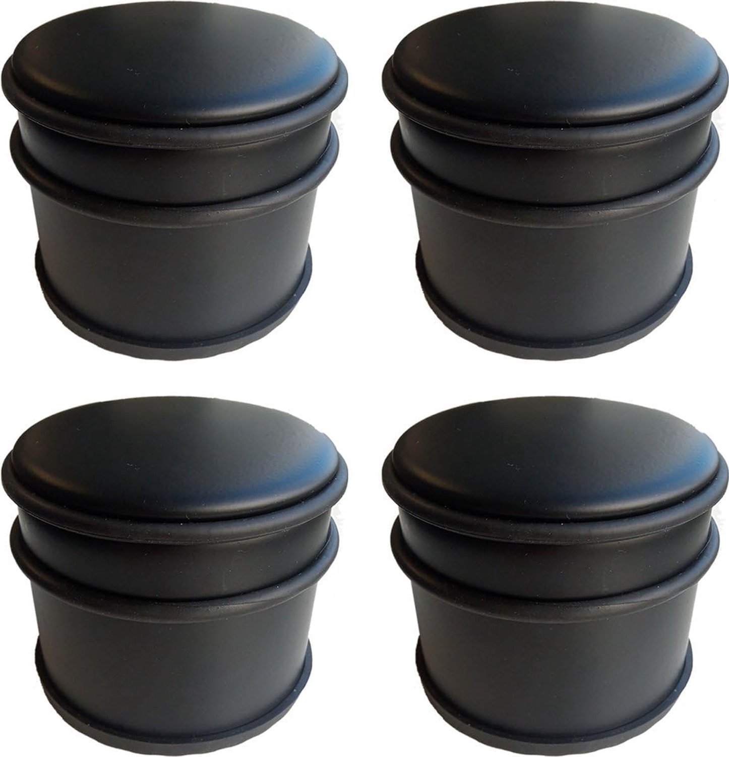 Deurstoppers set van 4 - zwart 1,1 kg - anti-slip - voorkomt dichtvallen van deuren - Vemera