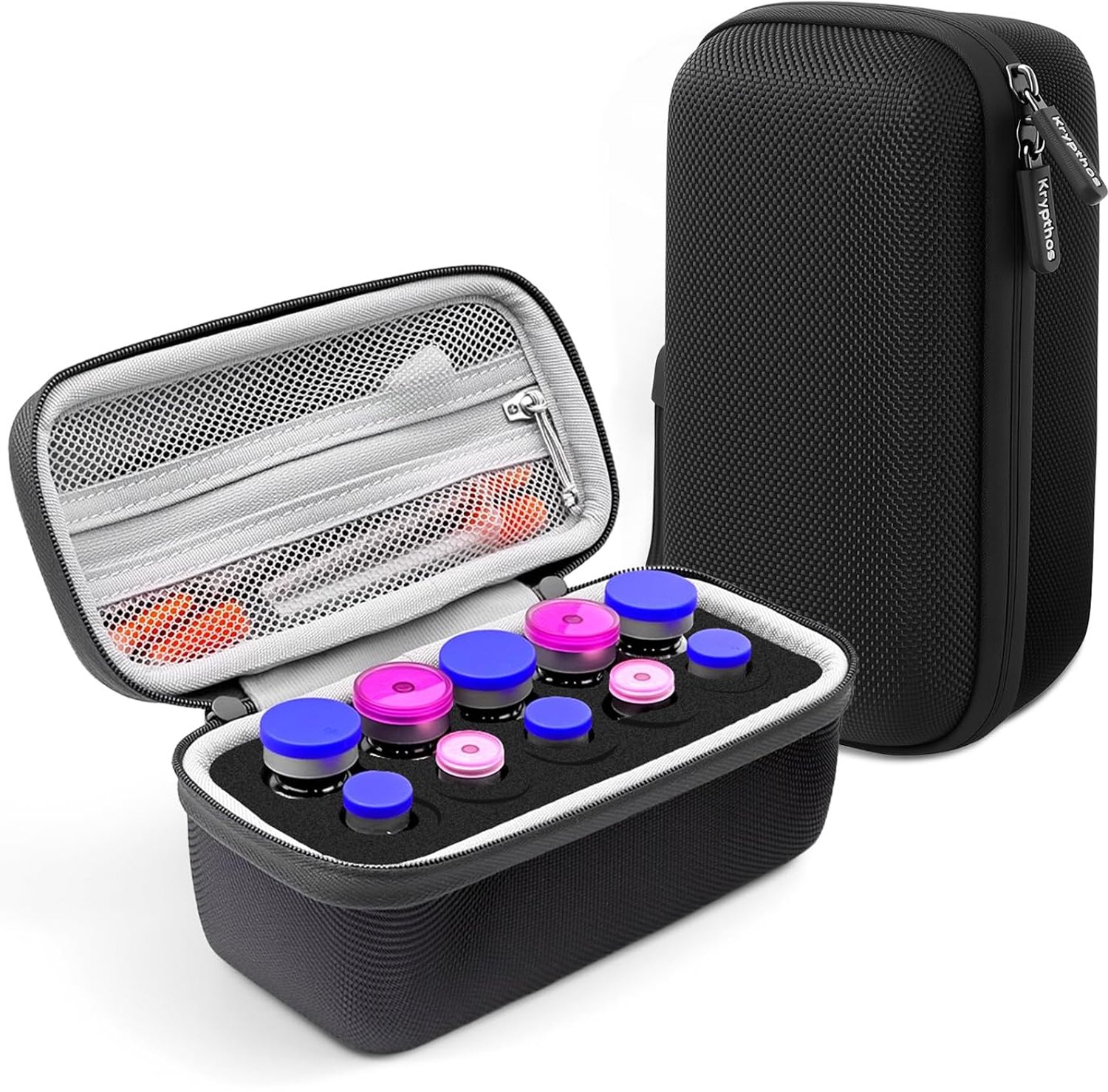 KZQ Insuline koeltas - Beschermhoes voor insuline – Draagbare insuline-organizer – 10 vakjes – Geschikt voor de koelkast – Geschikt voor diabetici - 16 x 8.8 x 6.5 cm