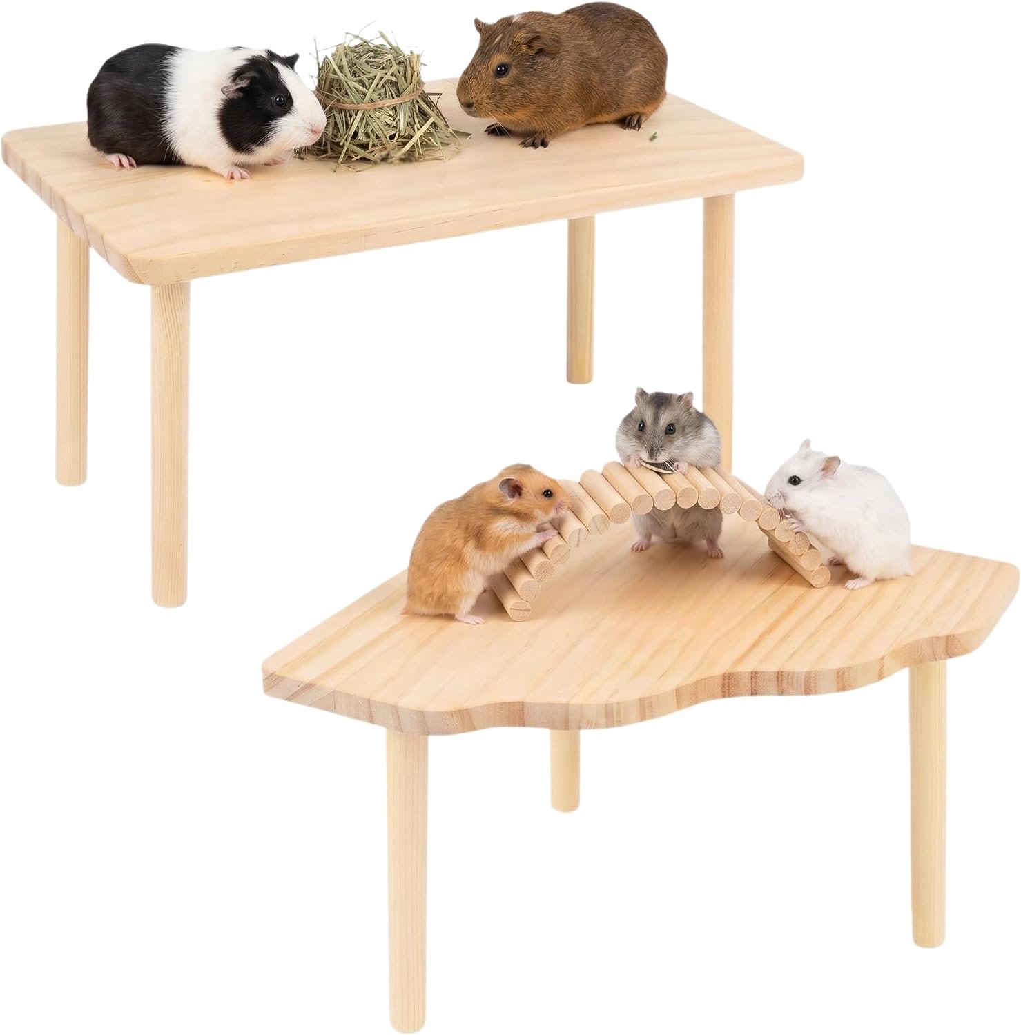 KZQ 2 Stuks Hamsterplatform - Hamsteraccessoires - Hout