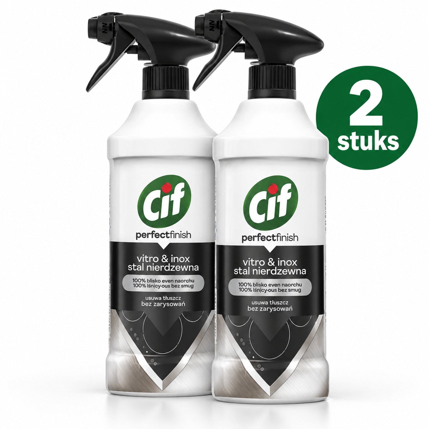 Cif Perfect Finish Vitro & Inox Reinigingsspray – 2 x 435 ml – Kookplaatreiniger en RVS Reiniger – Tegen Vet en Vingerafdrukken – Streeploze Glans