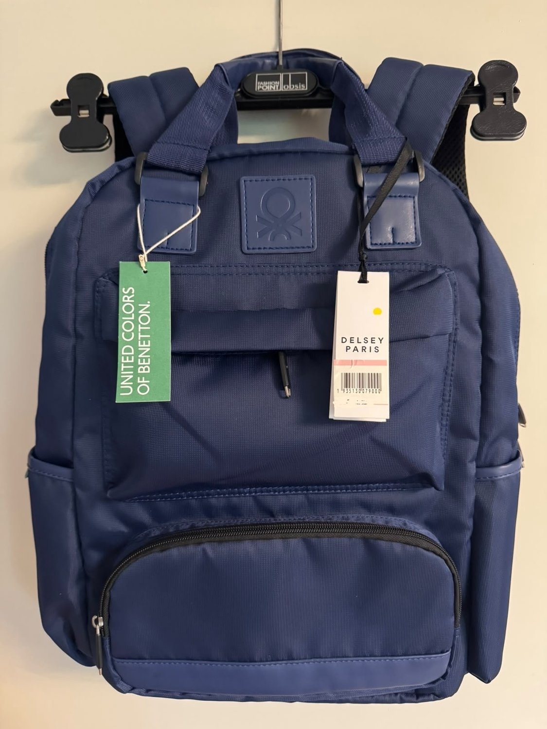 Delsey Paris x United Colors of Benetton - Color Block - Rugzak 15.6 Inch Laptopvak - Blauw