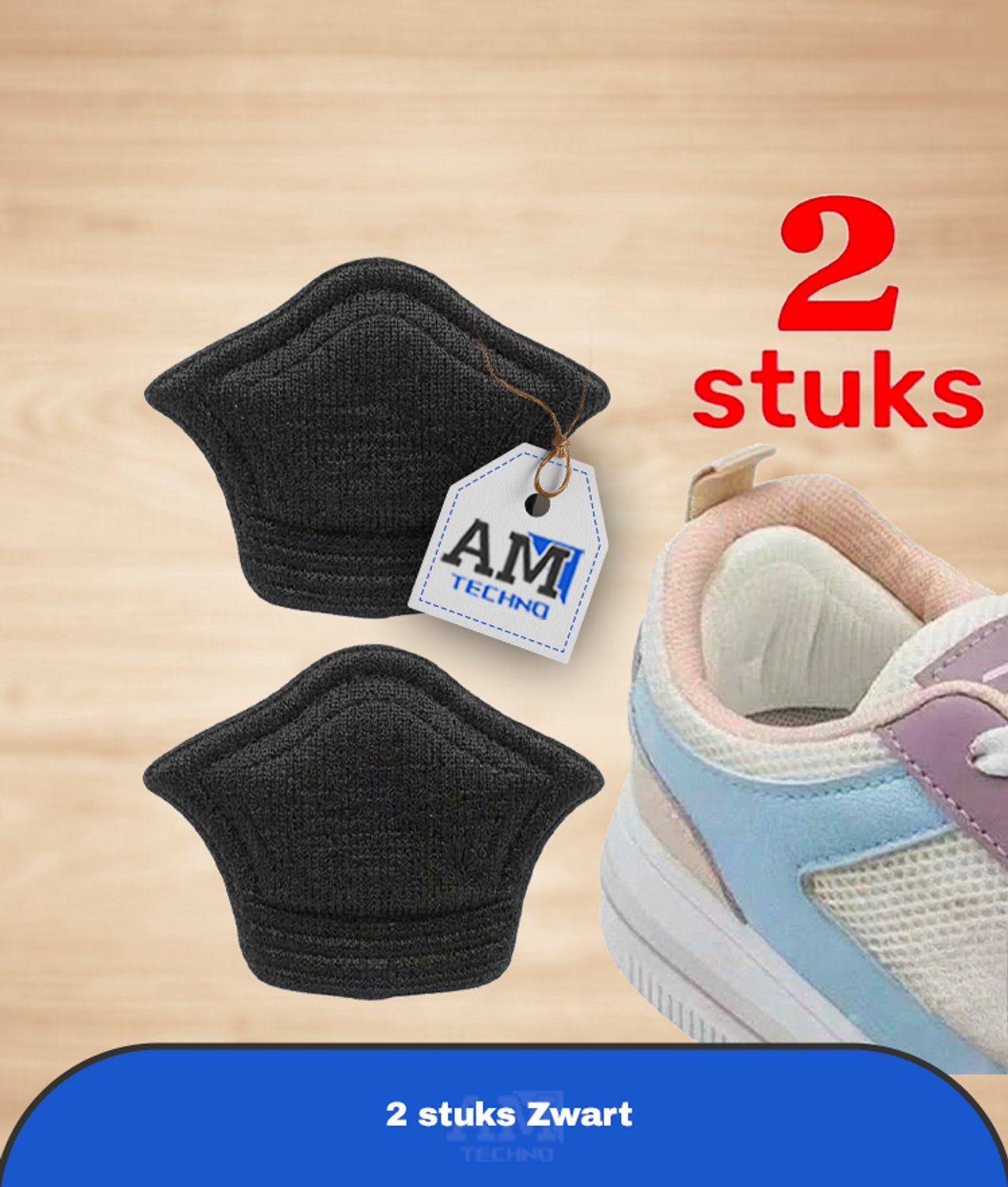 2 stuks Zwart voor sportschoenen, verstelbare voetkussens, inlegzolen en hielbeschermers.