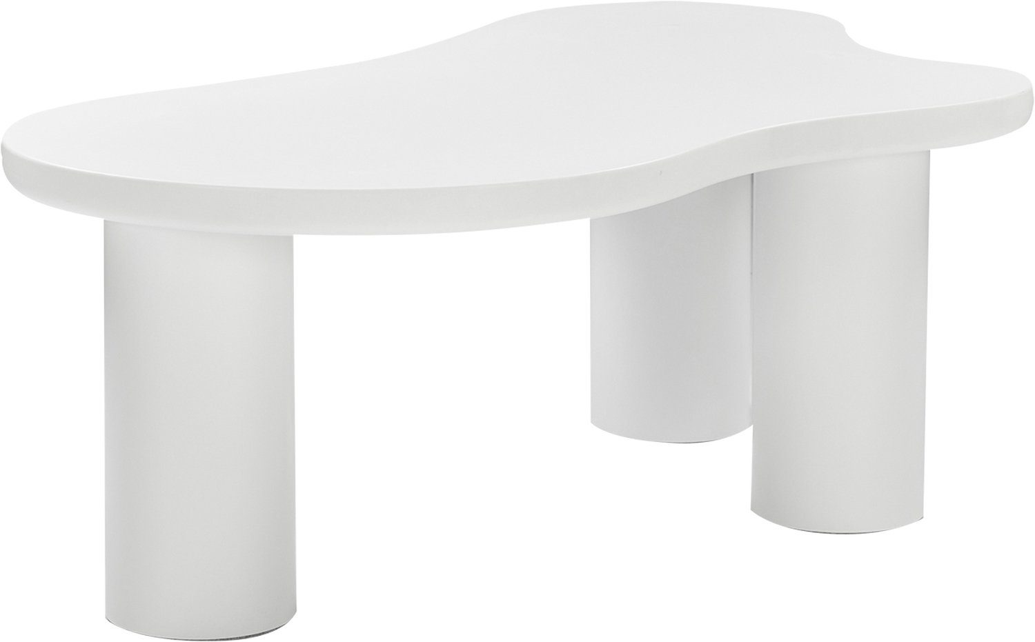MIVRAY Salontafel - Wolkenvormig Gelakt Tafelblad Met Drie PVC Poten - Voor Moderne Woonkamer - MDF - 107 x 66 x 40,5 cm - Wit