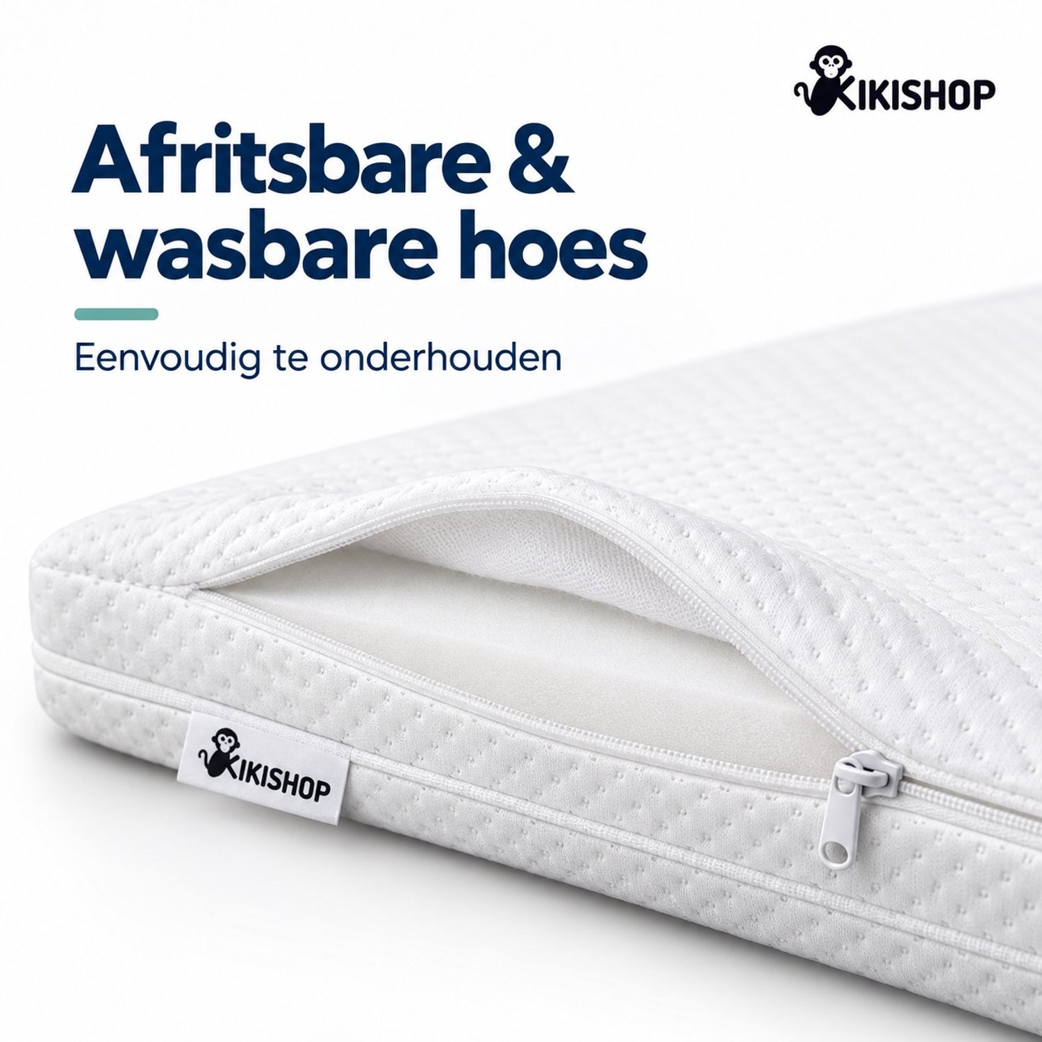 Kiki Shop Budget Topper 120x200 cm - 5 cm - Polyether Schuim - Wasbare Hoes