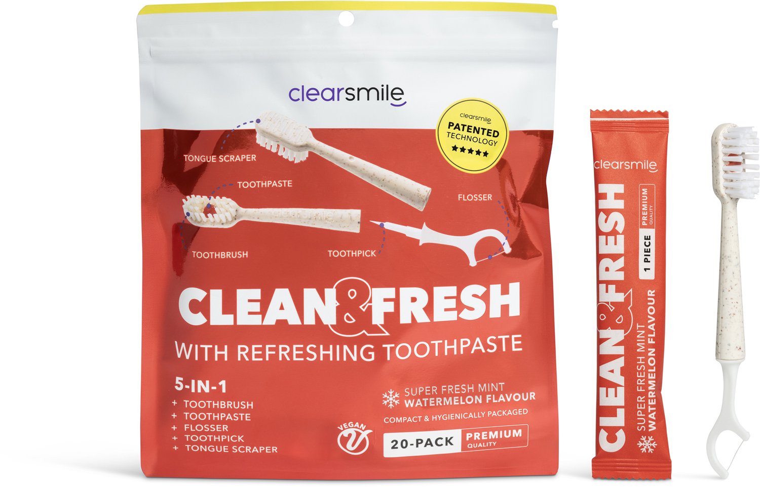 Clearsmile 5-in-1 Toothbrush Pink Clean & Fresh - Watermeloen