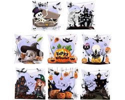 200 stuks - snoepzakjes halloween - cadeautasjes - voedselzakken - 10*10cm - Koekjeszakjes - Halloween snoepzakjes - traktatie zakjes halloween - hersluitbare zakjes - Verpakkingszakken - koekjes zakjes - Koekjeszakken - Transparant - Stijl 1