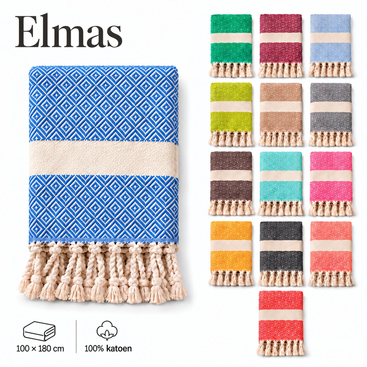 100% Natuurlijke Katoenen Elmas Peshtemal Badhanddoek Turkse Handdoek Hammam Strandlaken