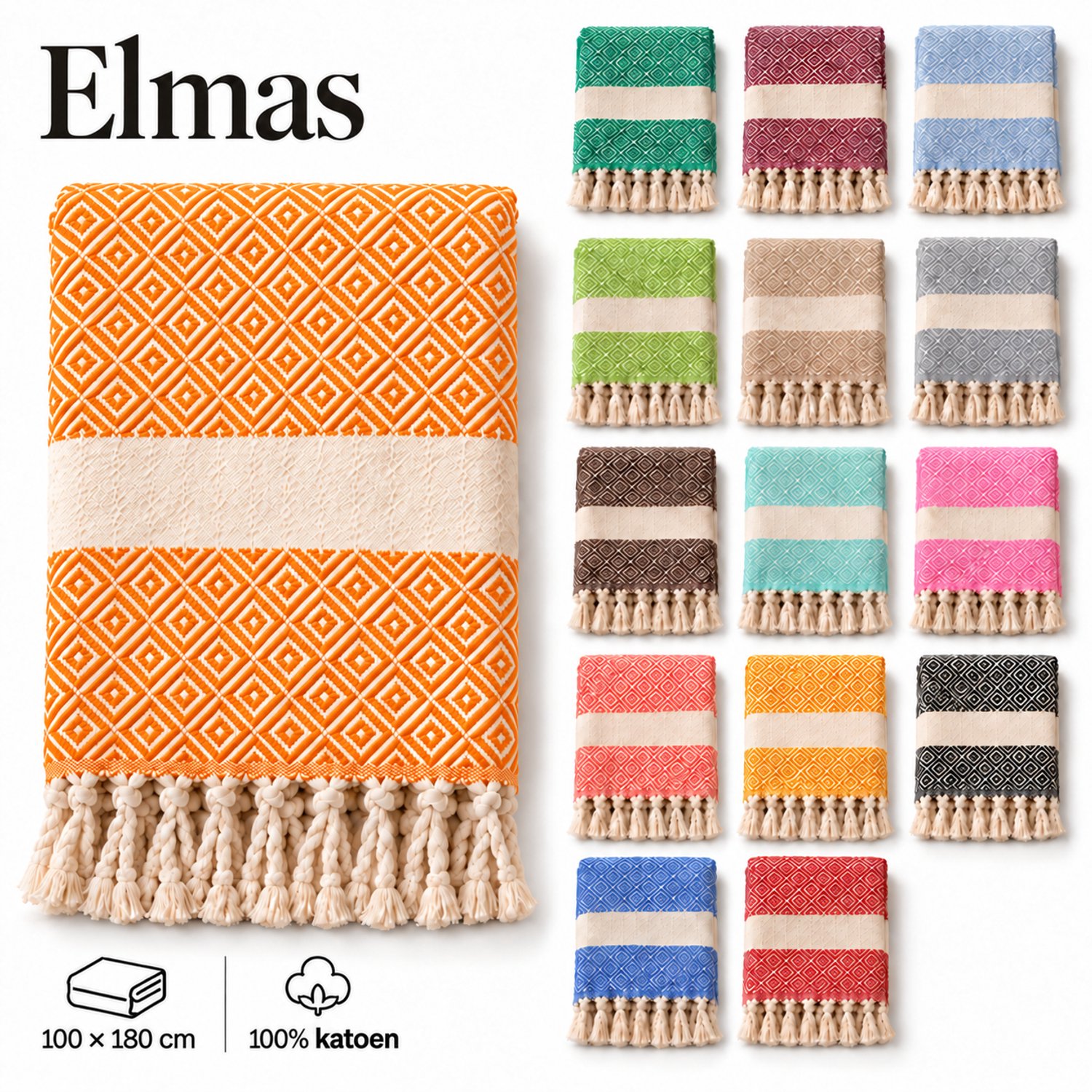 100% Natuurlijke Katoenen Elmas Peshtemal Badhanddoek Turkse Handdoek Hammam Strandlaken