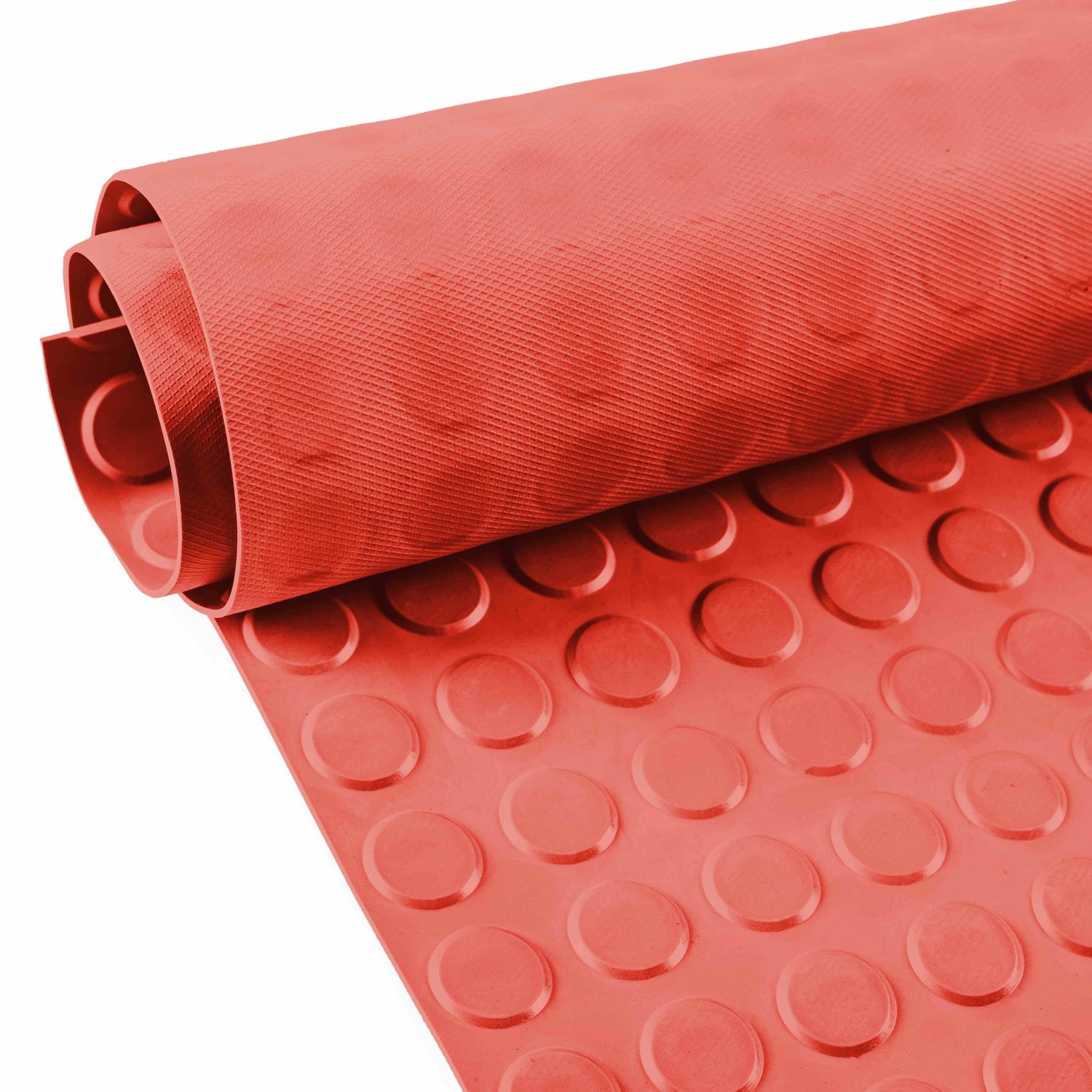 ANRO Rubberen Mat Noppen Rood 100x110cm – TPE Geurarm 3 mm Antislip Werkplaatsvloer Garagemat