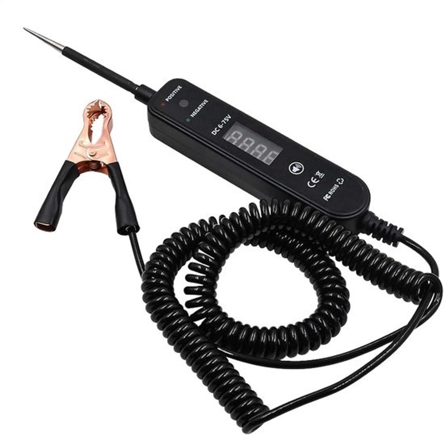 Autocircuittester - Draadtester en spanningsmeter - Elektrische diagnose - Realtime-leddisplay - 3 meter kabel - Zwart