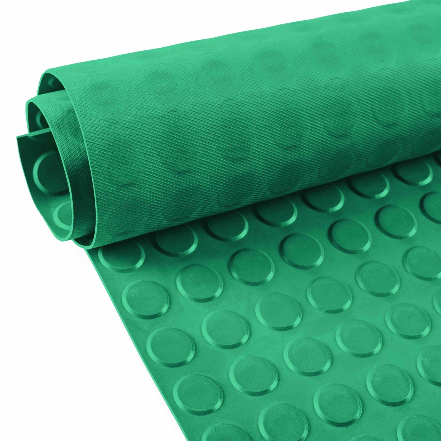 ANRO Rubberen Mat Noppen Groen 100x250cm – TPE Geurarm 3 mm Antislip Werkplaatsvloer Garagemat