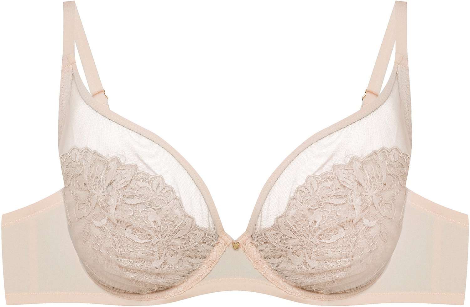 ESOTIQ Oleksa - Zachte beha - Beige - Bloemenborduursel Beige;Goud