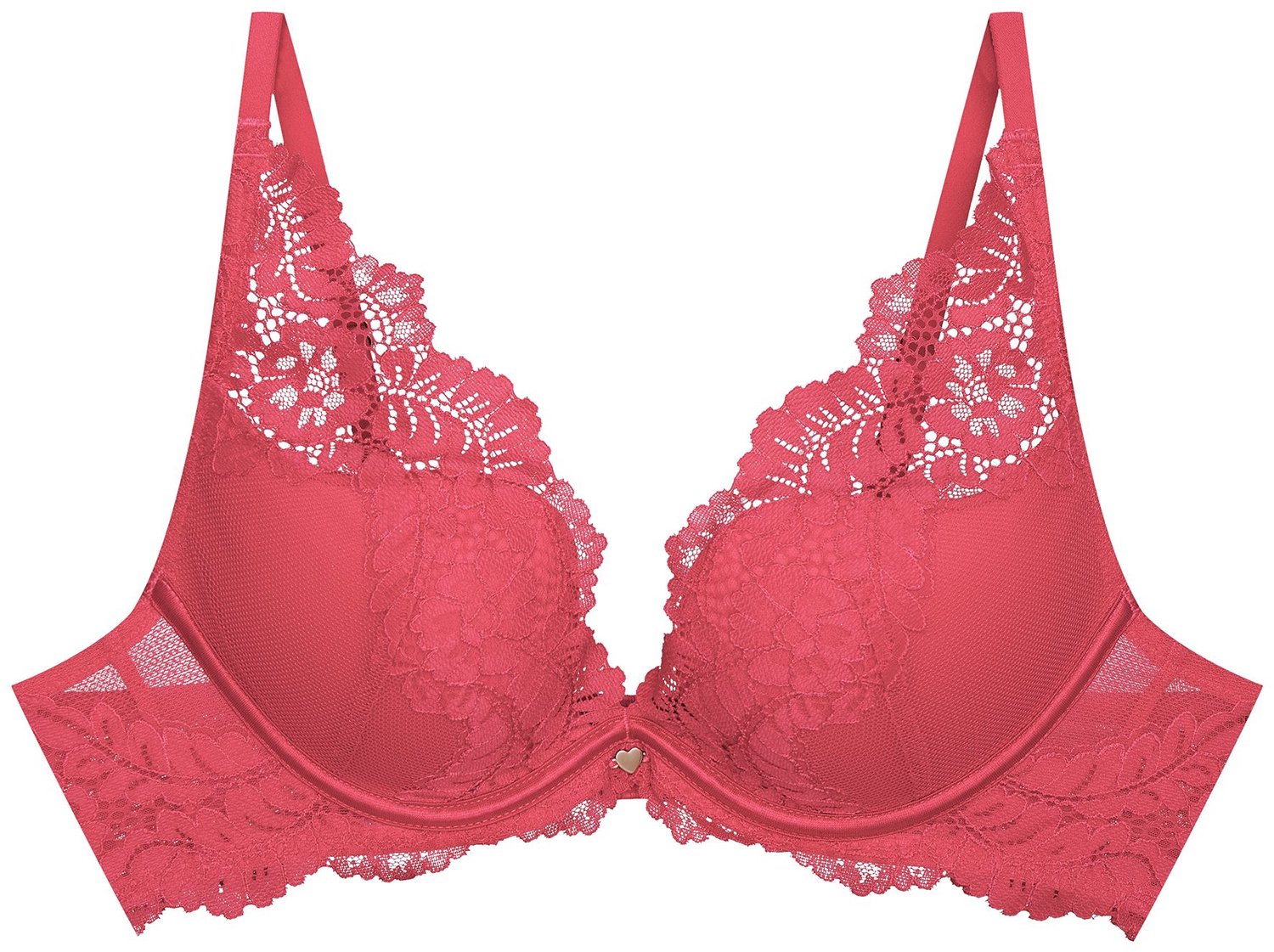 ESOTIQ Sweetheart - Push-upbeha - Intens roze - Kanten cups - Katoenen voering Roze;Goud