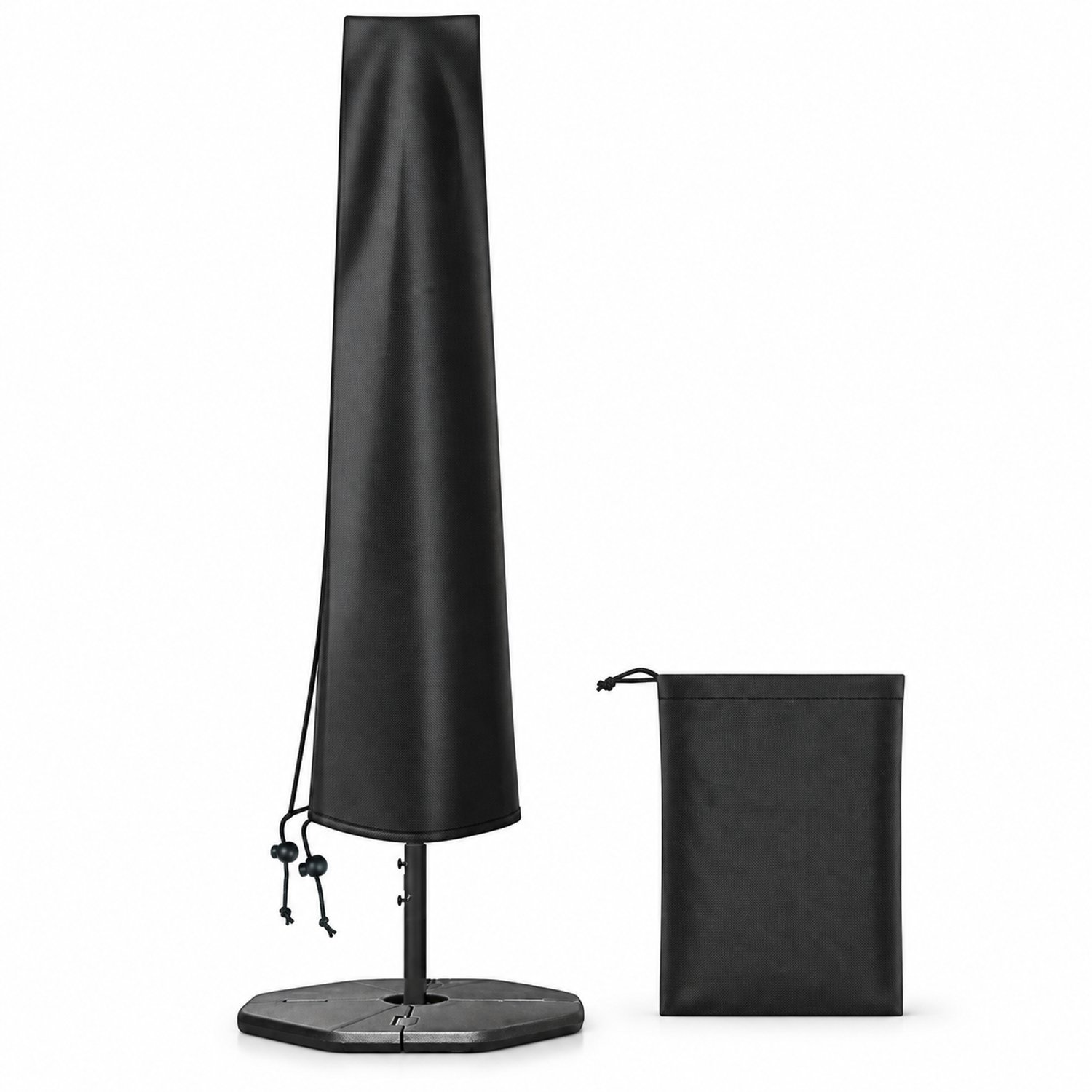 Lifhelpe Parasolhoes 190 × 50 × 30 cm - Beschermhoes voor Parasol - 210D Oxford Stof - Waterdicht en Stofdicht - Met Rits, Trekkoord en Opberghoes - Zwart