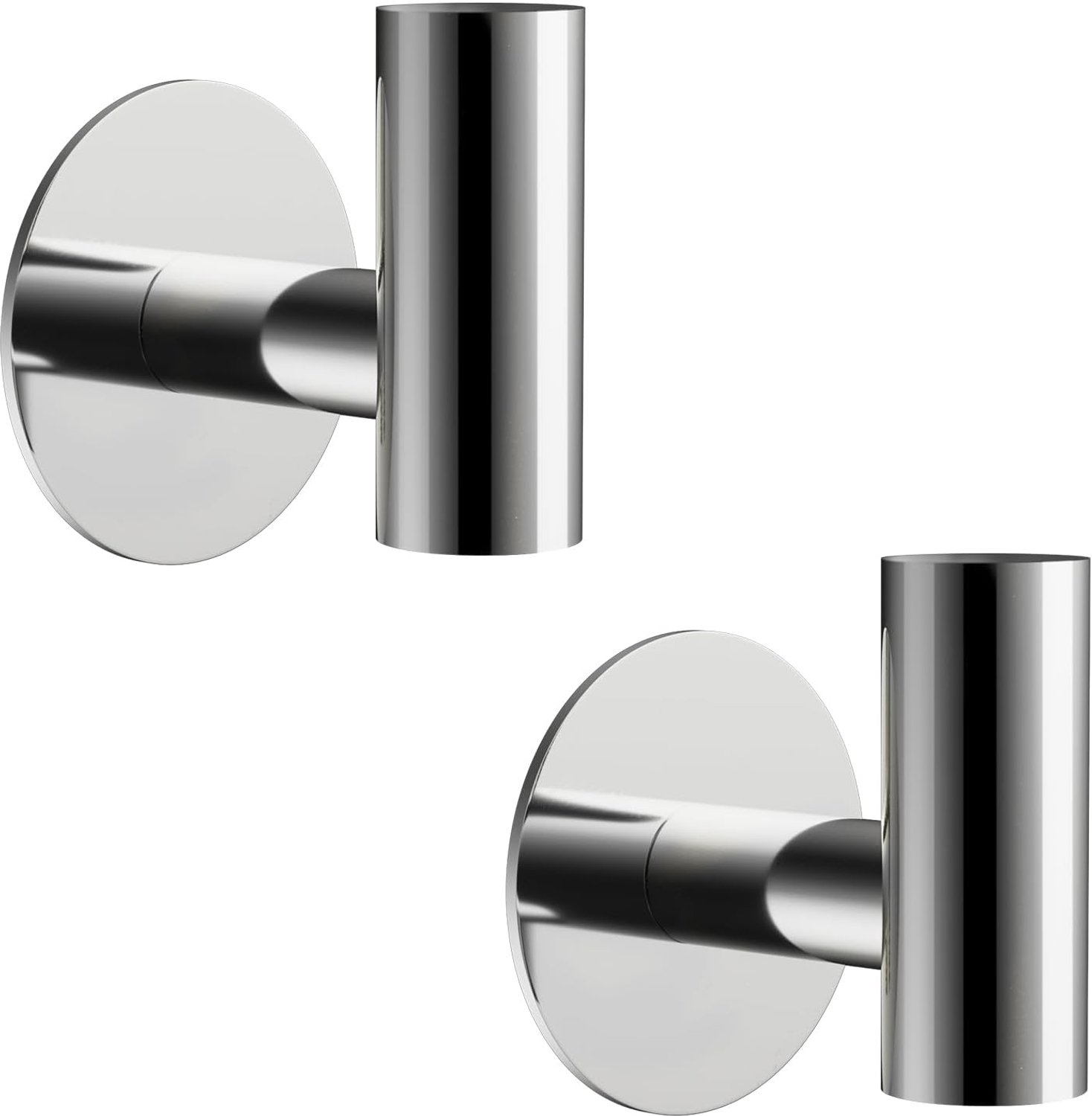 SnelShoppen - 2Pcs Zelfklevende Handdoekhaken, RVS 304, Waterdichte Wandhaken, Geen Boren Nodig, Towel Holder voor Badkamer en Keuken, Polished Chrome