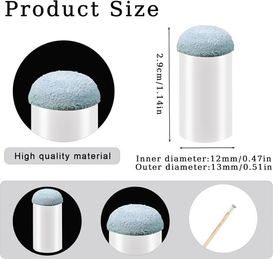 24 Piece Set Pool Cue Tips 13mm Cue Tips Slip-On Pool Cue Tips Replacement Set No Glue or Tools Required Pool Stick - ShopVlot — afbeelding 5