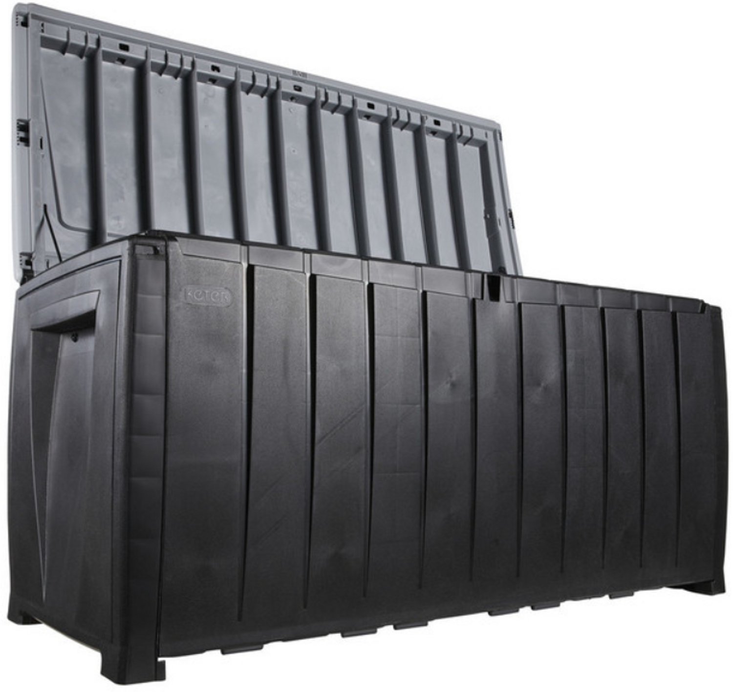 Keter Novel Coffre de rangement - 340L - 124x55x62,5cm - Anthracite/Gris