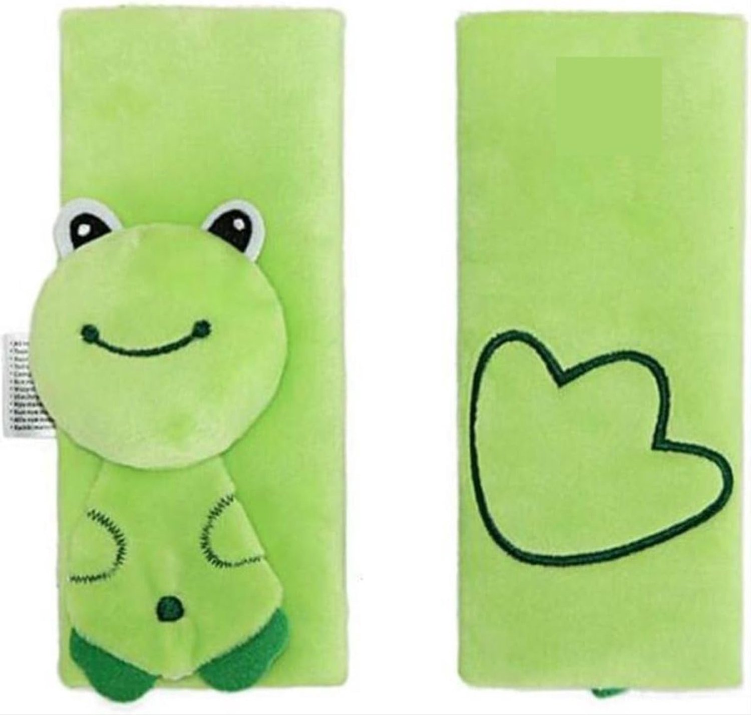 Zachte autogordel kussen - 16CM groen kikker - comfortabel en vriendelijk voor de huid - ideaal voor kinderen - Vemera