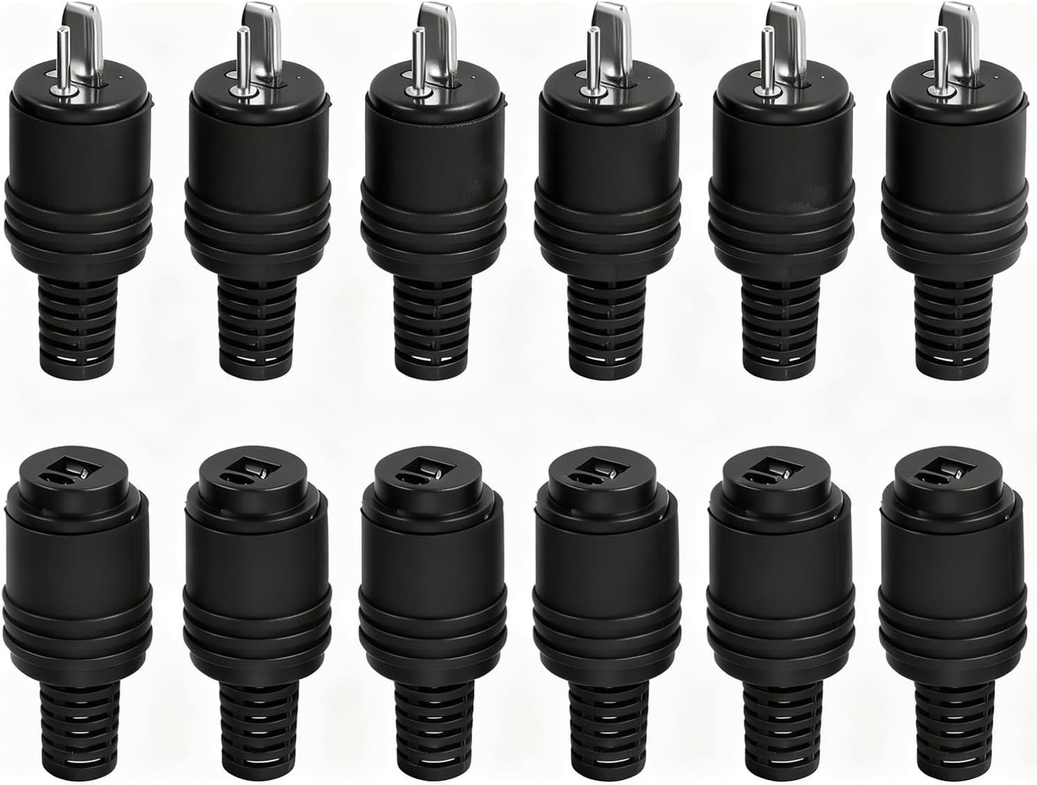 12-delige set 2-pins DIN stroom- en luidsprekerconnectoren met schroefaansluitingen voor veilige stroom- en audiosignaaloverdracht