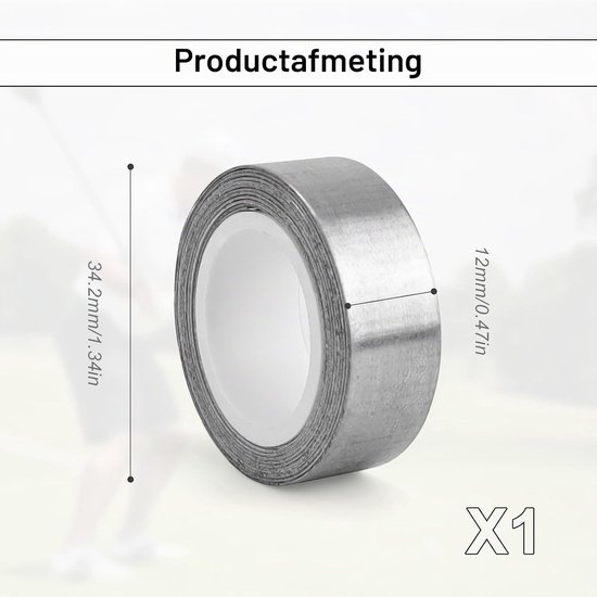 Adhesieve Lood Tape voor Golfclubs, Vissystemen en Tennisrackets - 1.2 cm × 107 cm, Snijbaar en Duurzaam — afbeelding 5