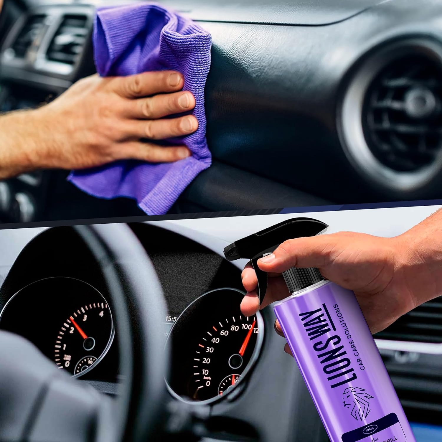 SnelShoppen - 3-in-1 Auto Interieur Reinigingsmiddel - Dashboard Reiniger, Hersteller en Geurverfrisser - Silicone Vrij, Silk Matte Afwerking - Comple – foto 6
