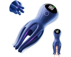 Masturbator voor Mannen - Penis Vibrator met 12 Vibratiestanden - 360° Omsluitende Octopus-Tentakels - 6 Flexibele Tentakels - LED Display - USB Magnetisch Oplaadbaar - Siliconen - Voor Hem