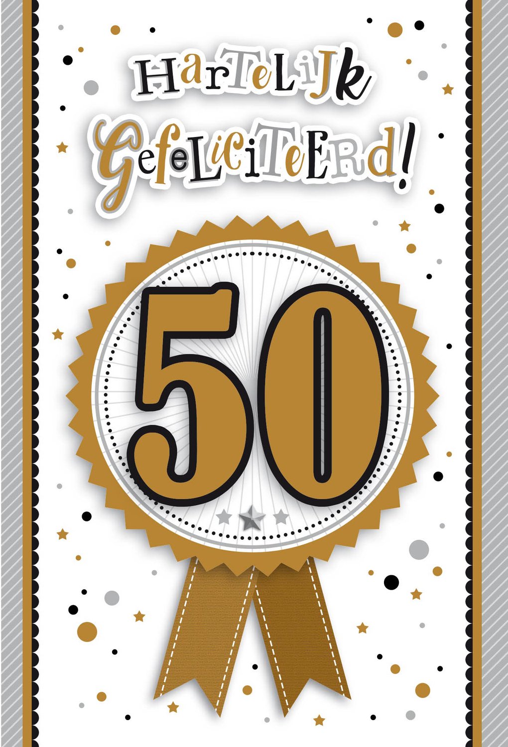 Luxe 3D Verjaardagskaart 50 Jaar Man - Leeftijdskaart 50 Jaar- Wenskaart 50 Jaar - Gefeliciteerd 50 Jaar