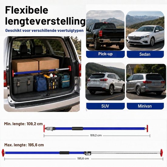 Telescopische Steunpaal voor Zware Lasten, Verstelbaar van 100 tot 200 cm, Ideaal voor Kasten, Gipsplaten en Bouwprojecten, Tot 75 kg Belastbaarheid, 1 Stuk — afbeelding 4