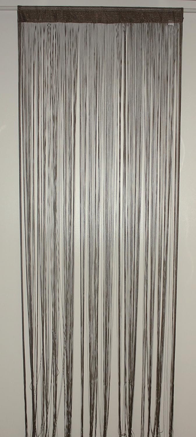 SnelShoppen - Spaghetti Gordijn Taupe 90x240 cm - 100% Polyester - Draagbaar voor Raamdecoratie, Feest, Tuin en Keuken