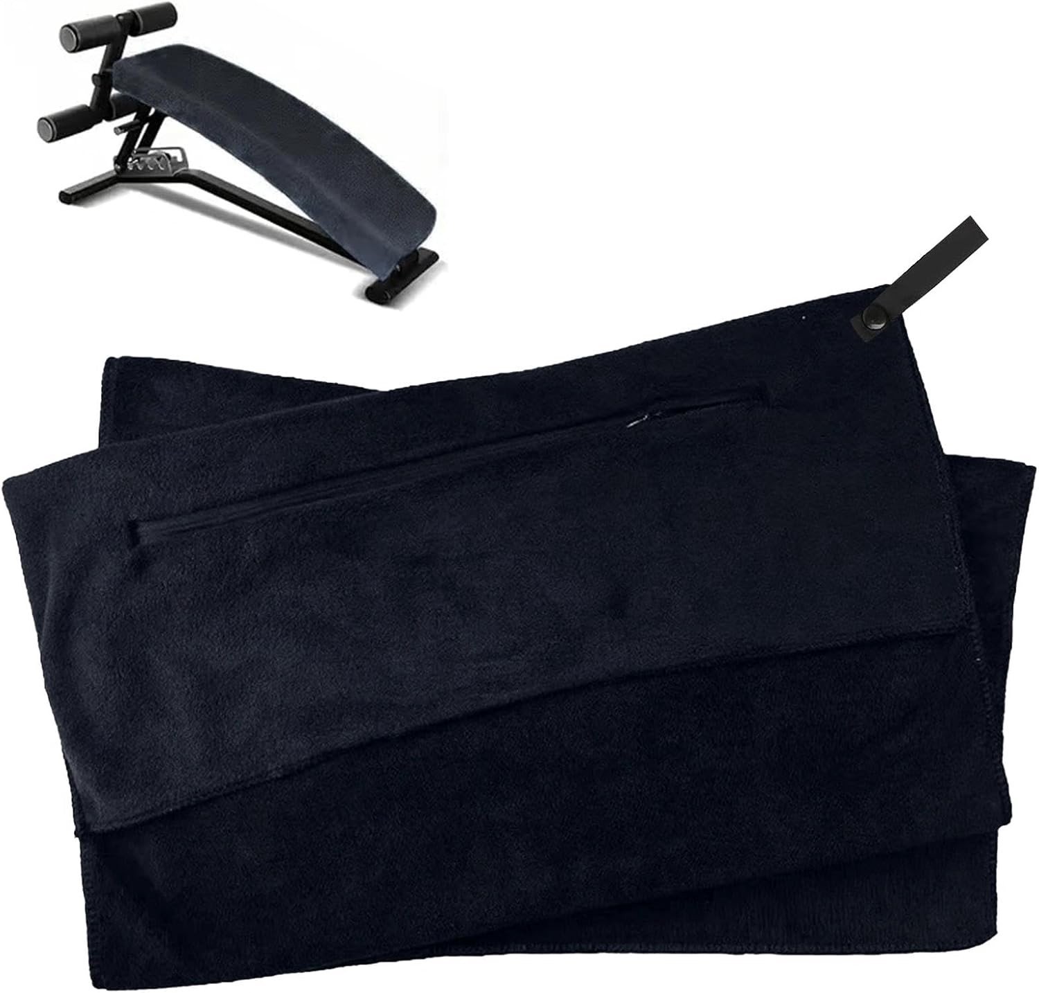 Zachte en huidvriendelijke microvezel fitnessdoek van 120 x 50 cm met ritsvak voor gym en yoga