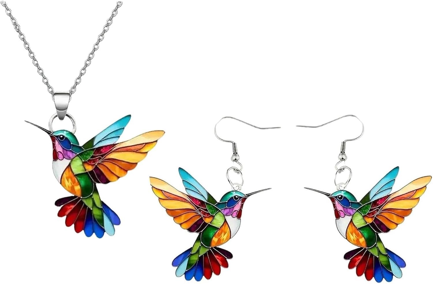 Kleurrijke Hummingbird Ketting voor Vrouwen, Schattige Vogel Sieraad, Unieke Modeaccessoires en Draagbare Kunst