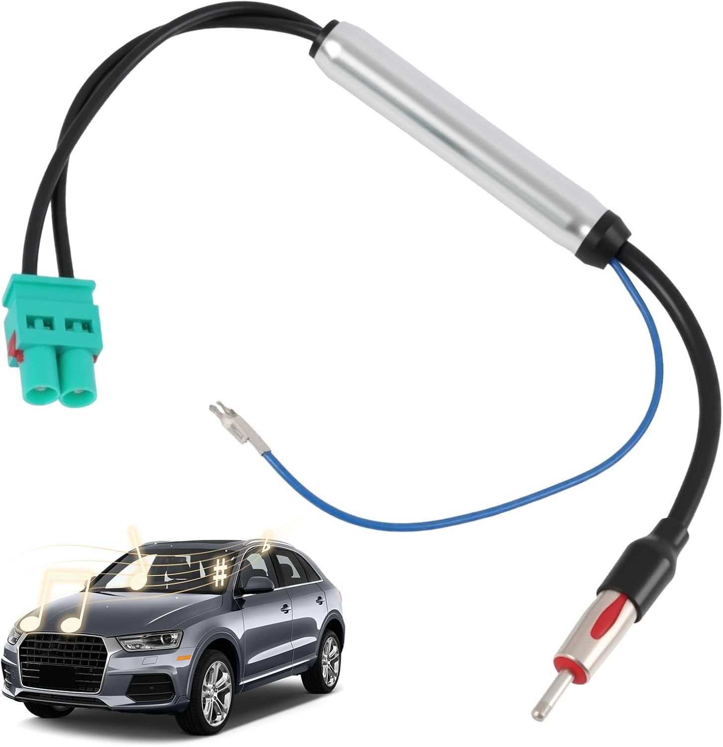 SnelShoppen - Autoradio Antenne Adapter Fakra Splitter - Dubbele Fakra naar DIN Adapter voor DAB FM/AM GPS Ontvangst - Antenne Connector voor Voertuig