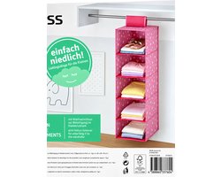 Vivess - Hangende kast opslag - 5 vakken - Roze - Hangkast - Opbergsysteem