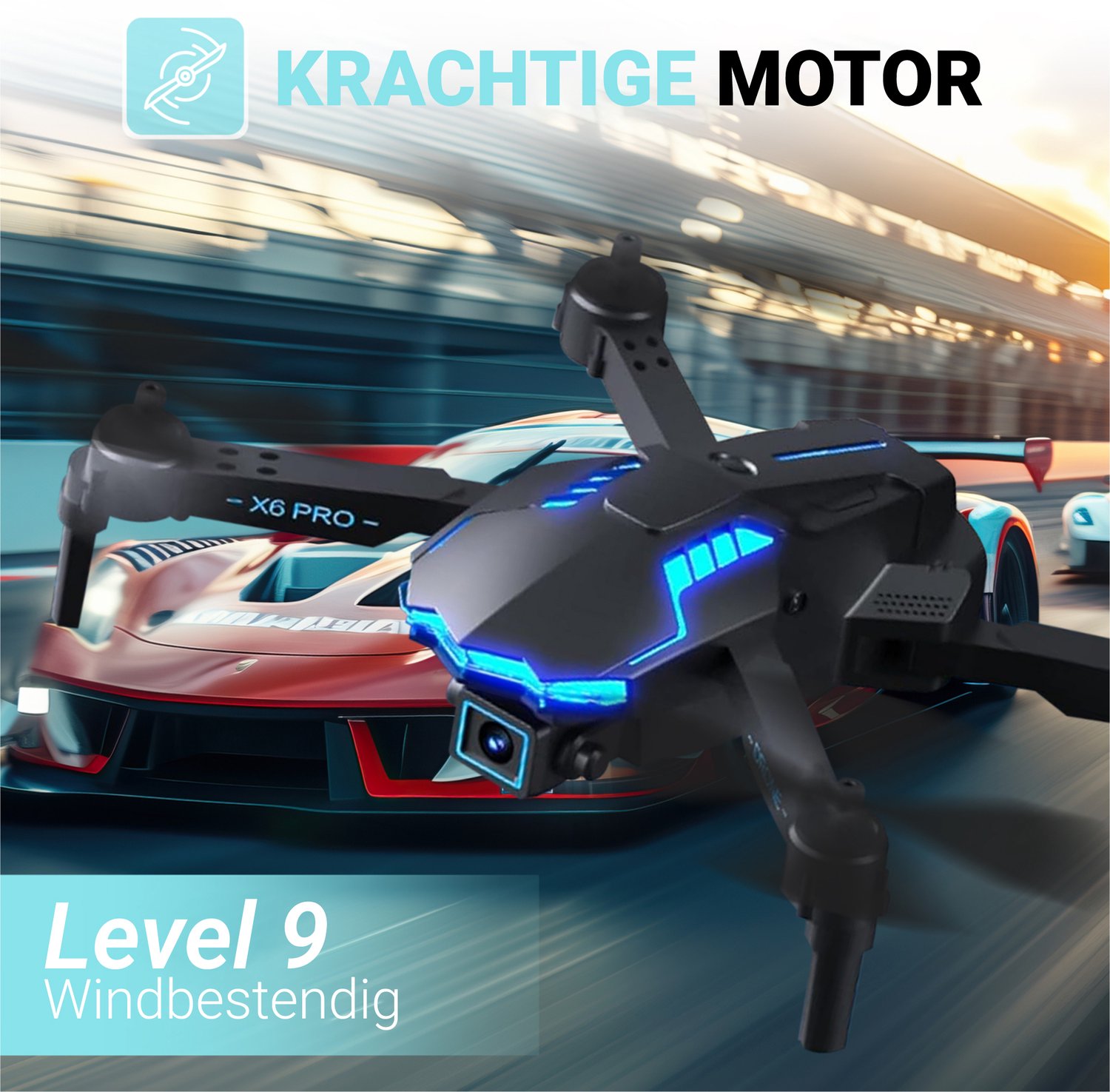 HAWX X6 Drone - Drone met 4K Camera - Mini drone - Voor Kinderen/Volwassenen - Drones - Tot 90 Minuten Vliegen - Incl. 3 Batterijen, Opbergtas, Landing Pad — afbeelding 5