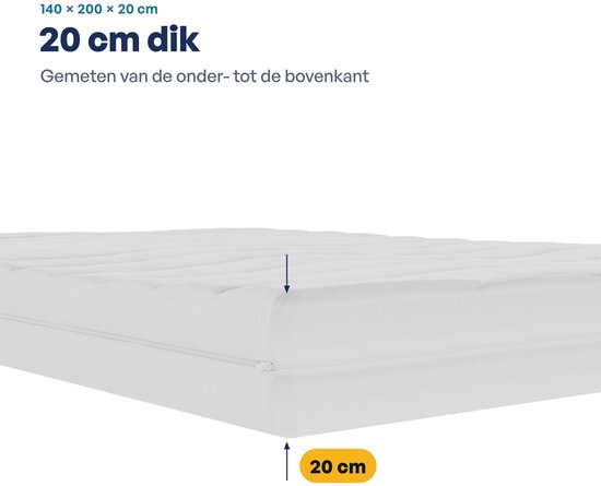 Matras -Hybride Bamboo Deluxe XXL 140x200 20cm dik thumbnail 3