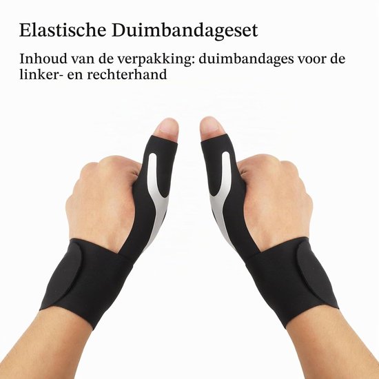 Set van 2 Duimsteunen voor Rechts en Links, Zachte Ondersteuning voor Dagelijks Gebruik, Verstelbare Compressie en Comfortabele Lastenondersteuning voor Unisex — afbeelding 2