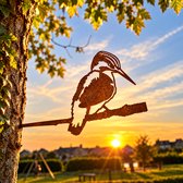 Metalbird Metalen IJsvogel Tuindecoratie – Cortenstaal | Roest Patina | Duurzaam & Weerbestendig | Weterings Store