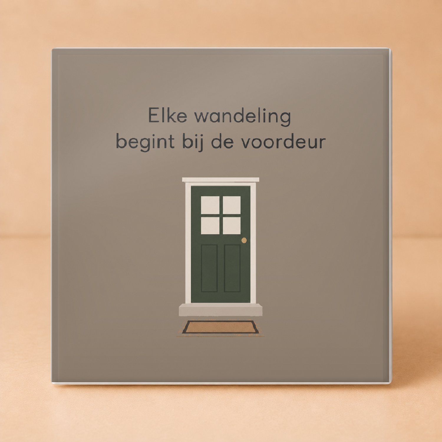Bedruk King Strakke minimalistische De winterwandelaar Tegel – Inspirerende wanddecoratie voor natuurliefhebbers en wandelaars - 15 x 15 cm Wit