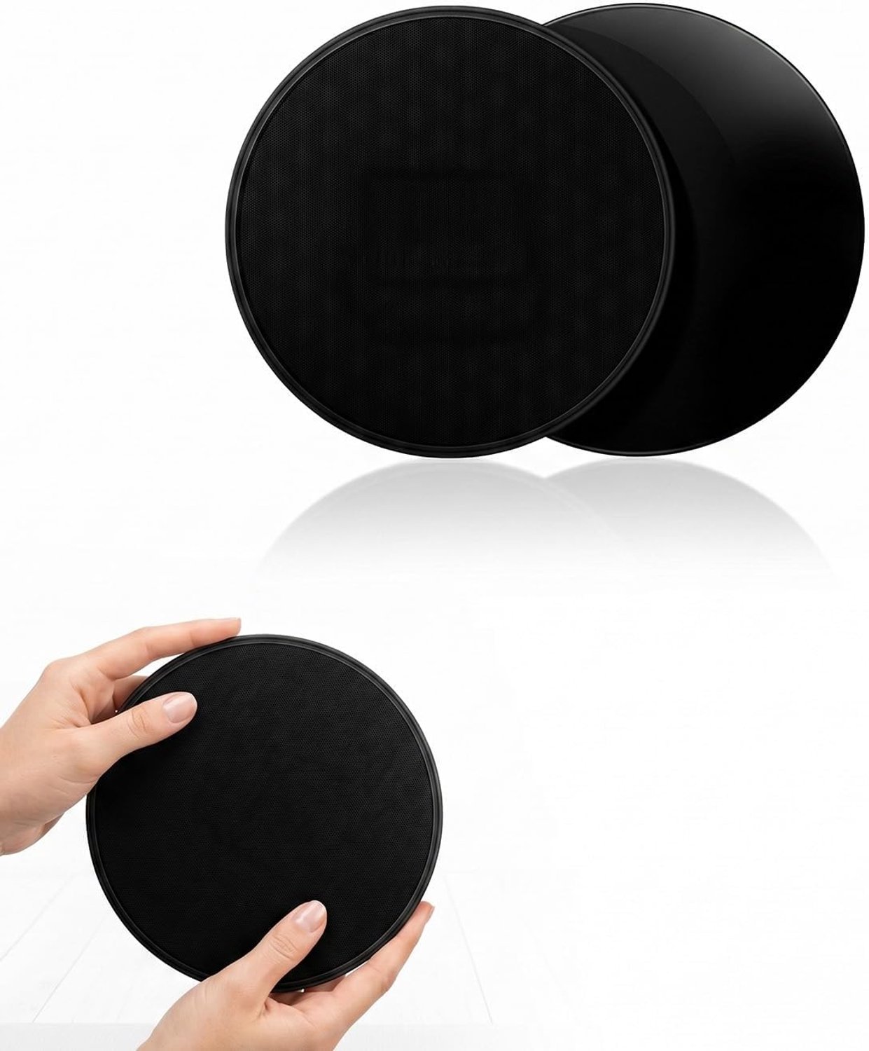 Core Sliders - 1 paar - zwart - dubbelzijdige schuifschijven voor Pilates en training - Homevero