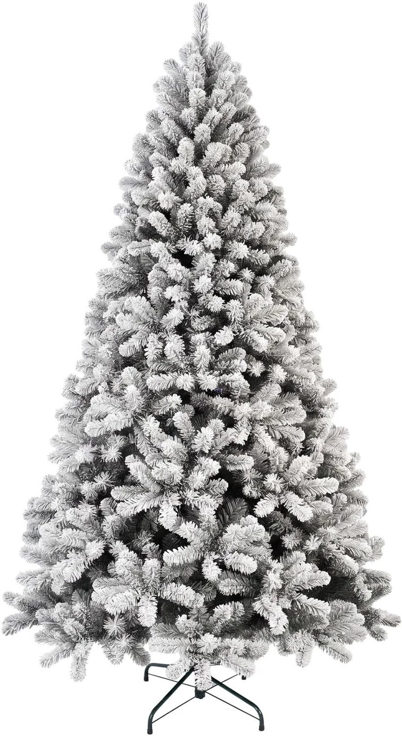 DeltaMerch Kerstboom - Kunstkerstboom - Kerstversiering - 230 cm - Met sneeuweffect - Incl. stevig standaard - Groen - Wit